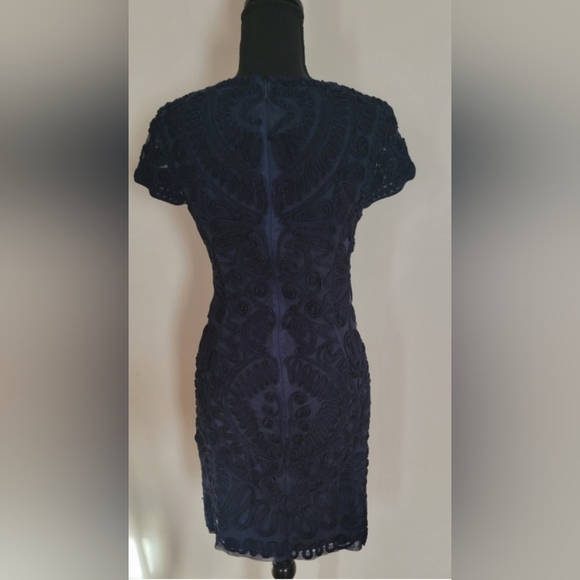 JS COLLECTIONS Bueatiful Navy Dress Size S - Picture 4 of 9